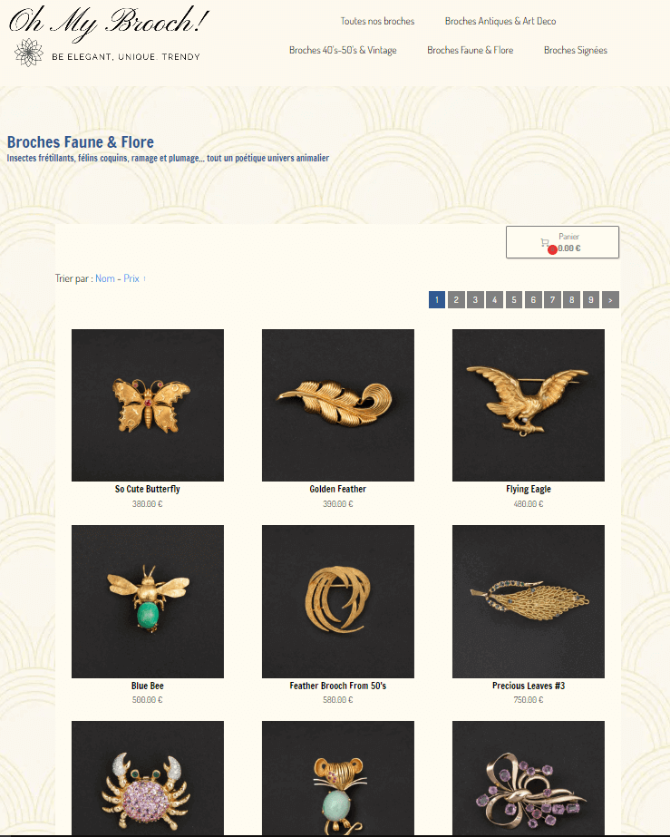 Boutique en ligne de bijoux, Oh My Brooch