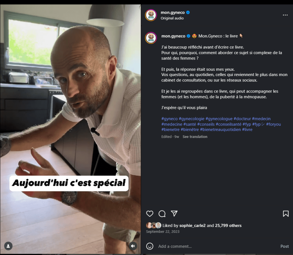 exemple compte Instagram de médecin