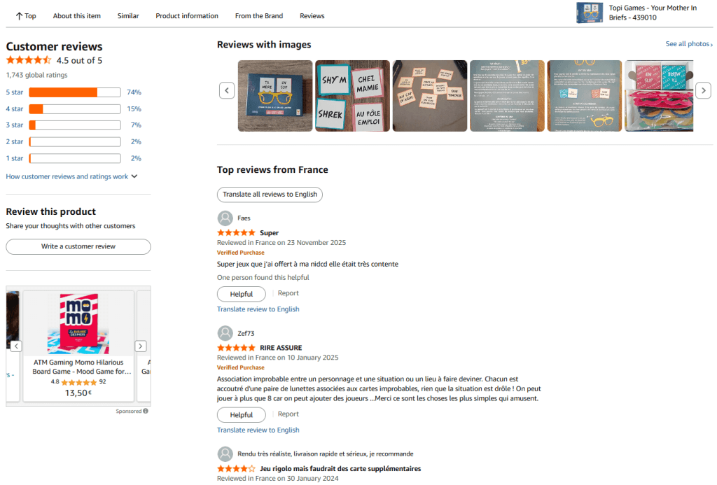 revues des consommateurs sur Amazon