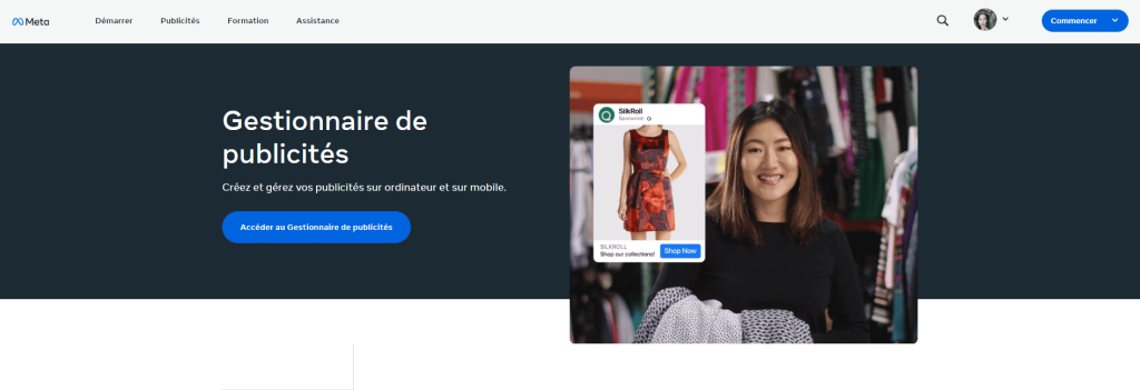 Gestionnaire publicité Meta