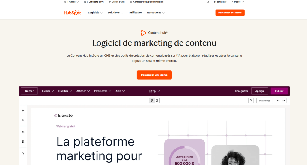 logiciel de marketing de contenu de HubSpot