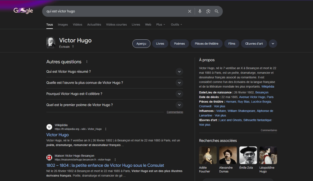 section PAA de Google