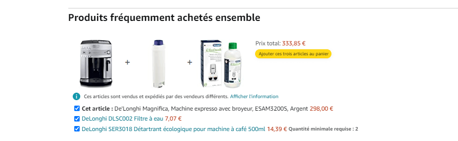 exemples de cross selling sur Amazon