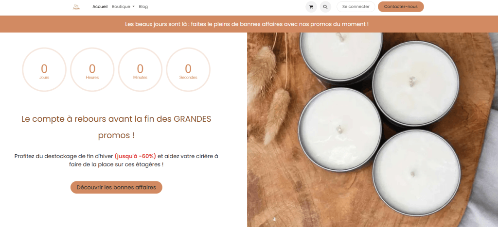 exemple d'entreprise en ligne, l'eshop de bougie Thomarin