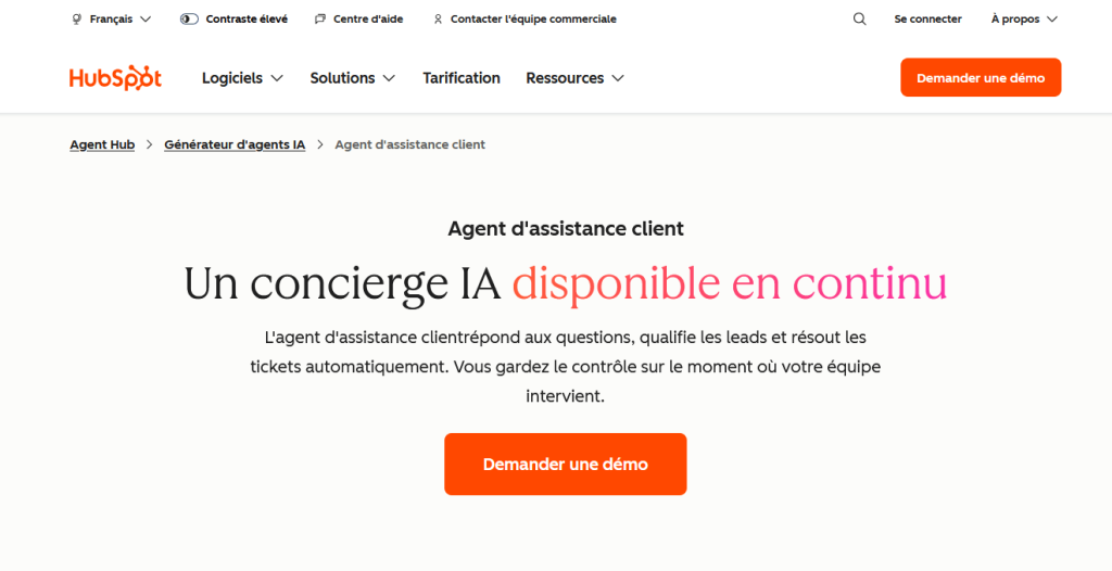 agent IA pour le support client sur HubSpot