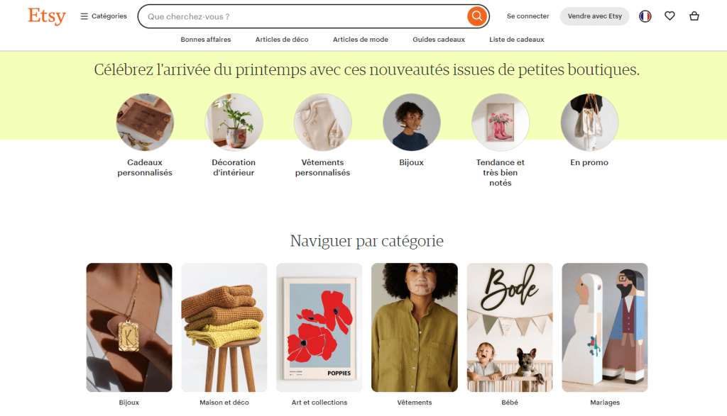 Etsy, place de marché