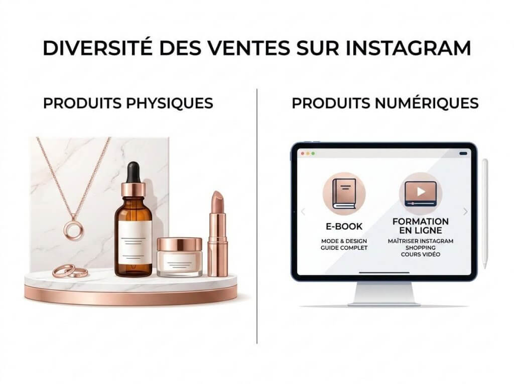 vente de produits physiques et digitaux sur IG